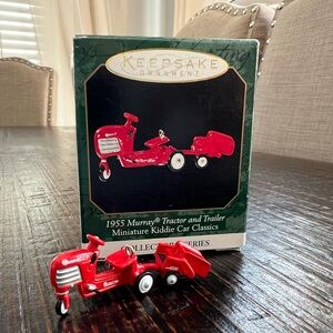 1955 Murray Tractor W/Trailer`1999`Miniature-Kiddie Car Series,Hallmark Ornament